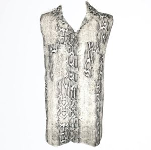 MNG by Mango Shee Snake Skin Sleeveless Blouse Top
